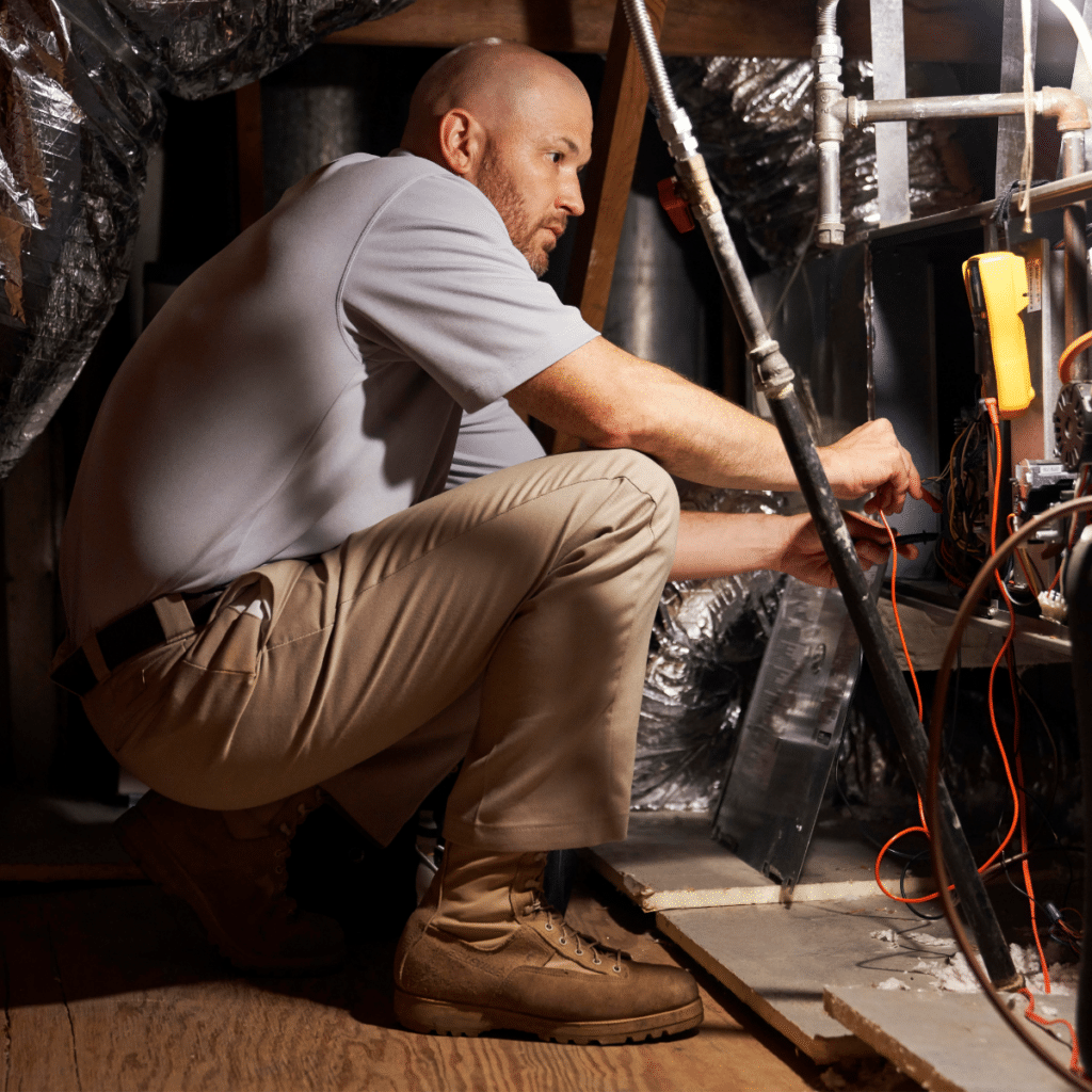 service technician providing a heater repair