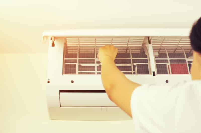 cleaning an ac for HVAC maintenance